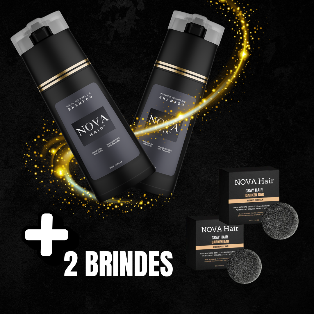 Nova Hair™ Instant Dye Shampoo Kaufe 1, erhalte 2 + 2 Gratisartikel: 2 Ton- und Farbverstärkende Shampoo-Bars